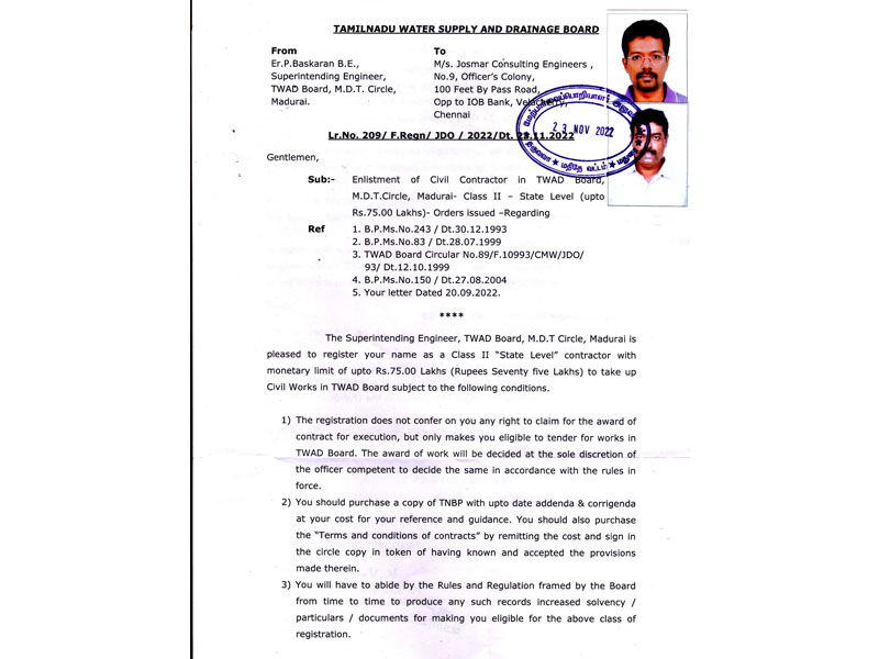 josmar certificate